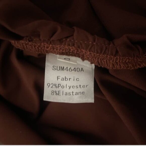 Copper Satin Corset Mini Dress – Ruched Side, Front Cutout, Adjustable Straps - Picture 10 of 13